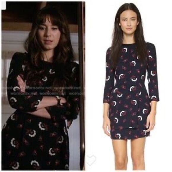 ALC NWOT Tordi Midnight Blue Silk Floral Mini Dress. Size 0/Extra Small. - Picture 1 of 7